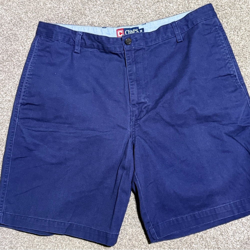 Chaps Blue Flat Front Shorts Classic Style